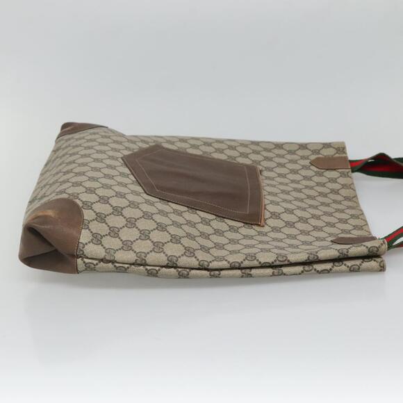 GUCCI GG Supreme Web Sherry Line Tote Bag Pvc Beige - Picture 5 of 16